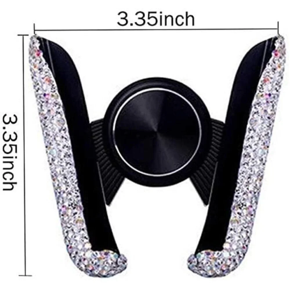 Bling Car Phone Holder Mount Dash Air Vent Universal 360°Adjustable Crystal